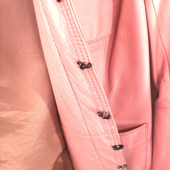 Pink Certified Leather Jacket - Claiborne - M - Picture 10 of 10